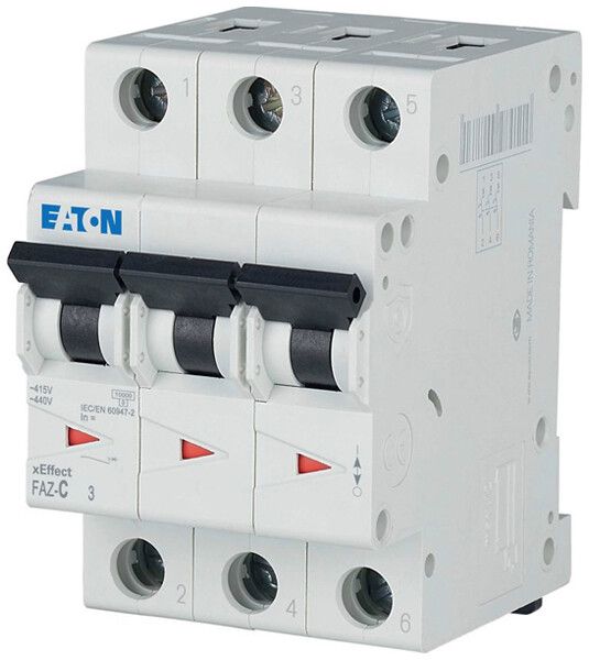 Leitungsschutzschalter Eaton FAZ-C4/3 3P 400V C 4A 10kA 3TE