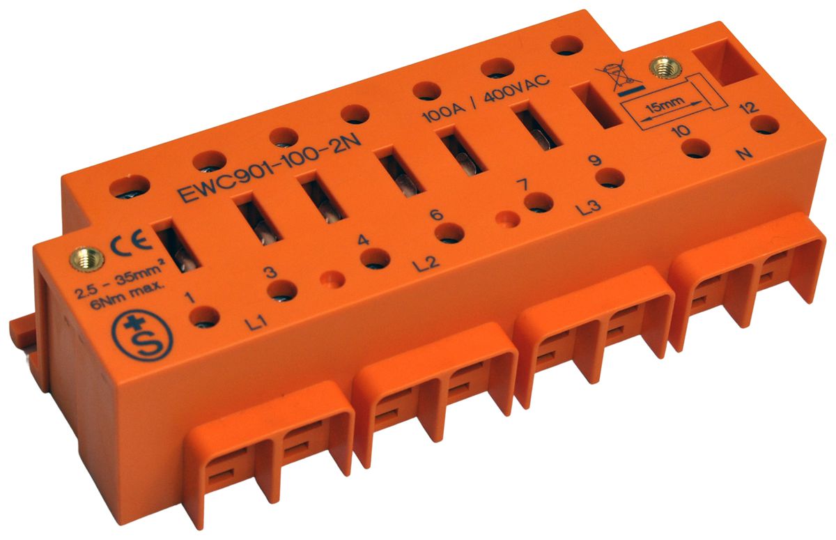 Borne de raccordement 100A section de raccordement 2.5…35mm²