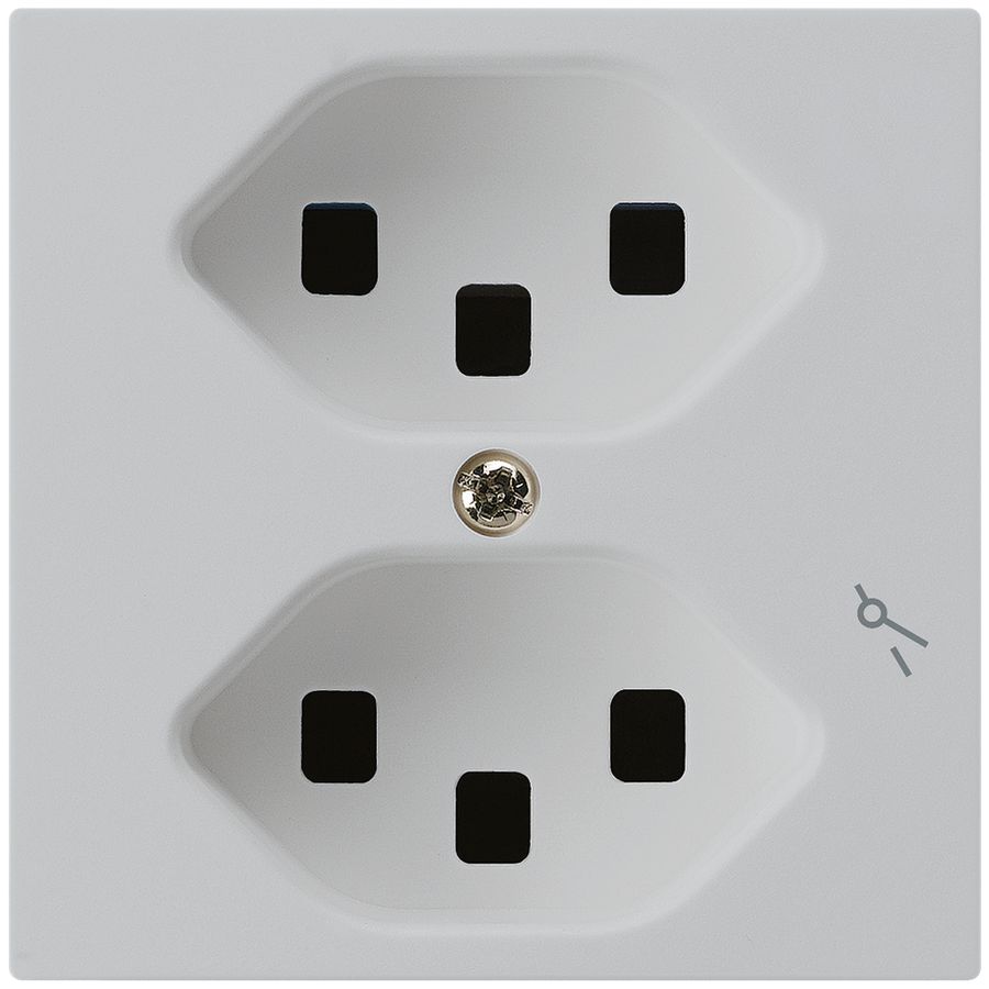 Steckdose Hager kallysto 2×T23 1×S A lichtgrau