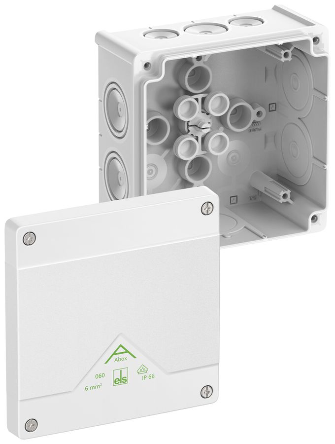 Scatola di derivazione AP Spelsberg Abox 060-L/w 127×127×70mm IP66 bi