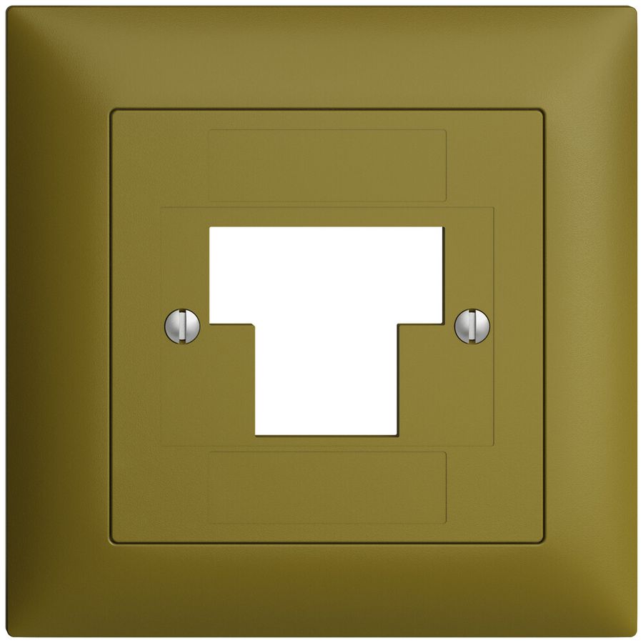 Frontset EDIZIOdue olive 88×88mm 1×TT 2×RJ45