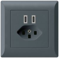 Prise de charge USB ENC Hager kallysto.line C-C 20W+T23 5V 92×92mm anthracite