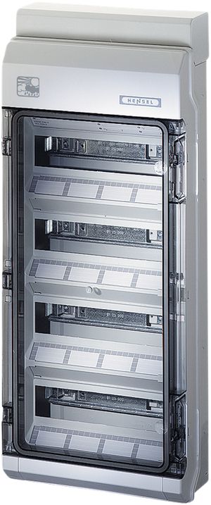 Tableau de distribution AP Hensel 4-rangées 708×295×129mm 48UM (4×12×18 mm) IP65