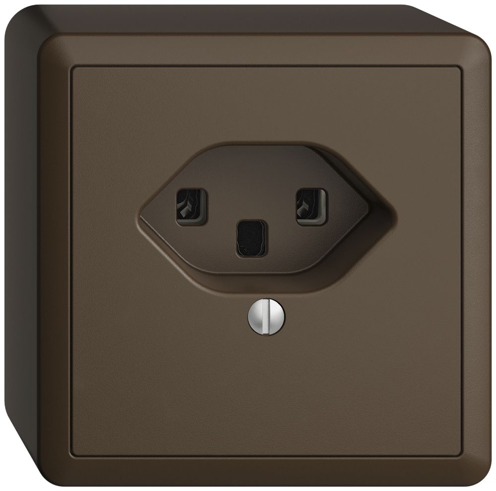 AP-Steckdose EDIZIOdue T23 16A coffee, Schraubklemmen