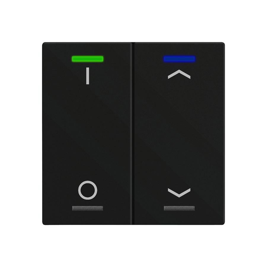 Pulsante KNX RGBW INS MDT BE-TAL60T216.D1 2t/4a temp.nero op. "I/O"-"persiana"
