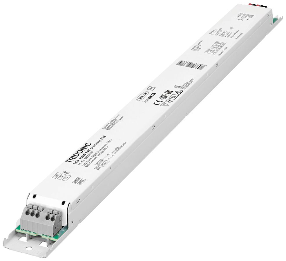 Alimentation LED Tridonic LCA PRE 10…100W 24V 417…4167mA DALI2 425×30×21mm