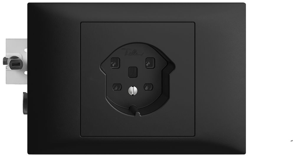 EB-Steckdose EDIZIOdue T25 16A schwarz, 53mm, Schraubklemme