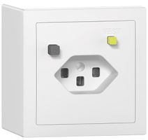 Presa FI AP SIDUS T23 30mA, shutter, bianco