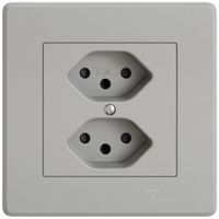 Prise ENC EDIZIO.liv SNAPFIX® 2×T13 avec shutter grc