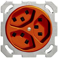 UP-Steckdose 3×T23 16A orange FH, mit Steckklemmen