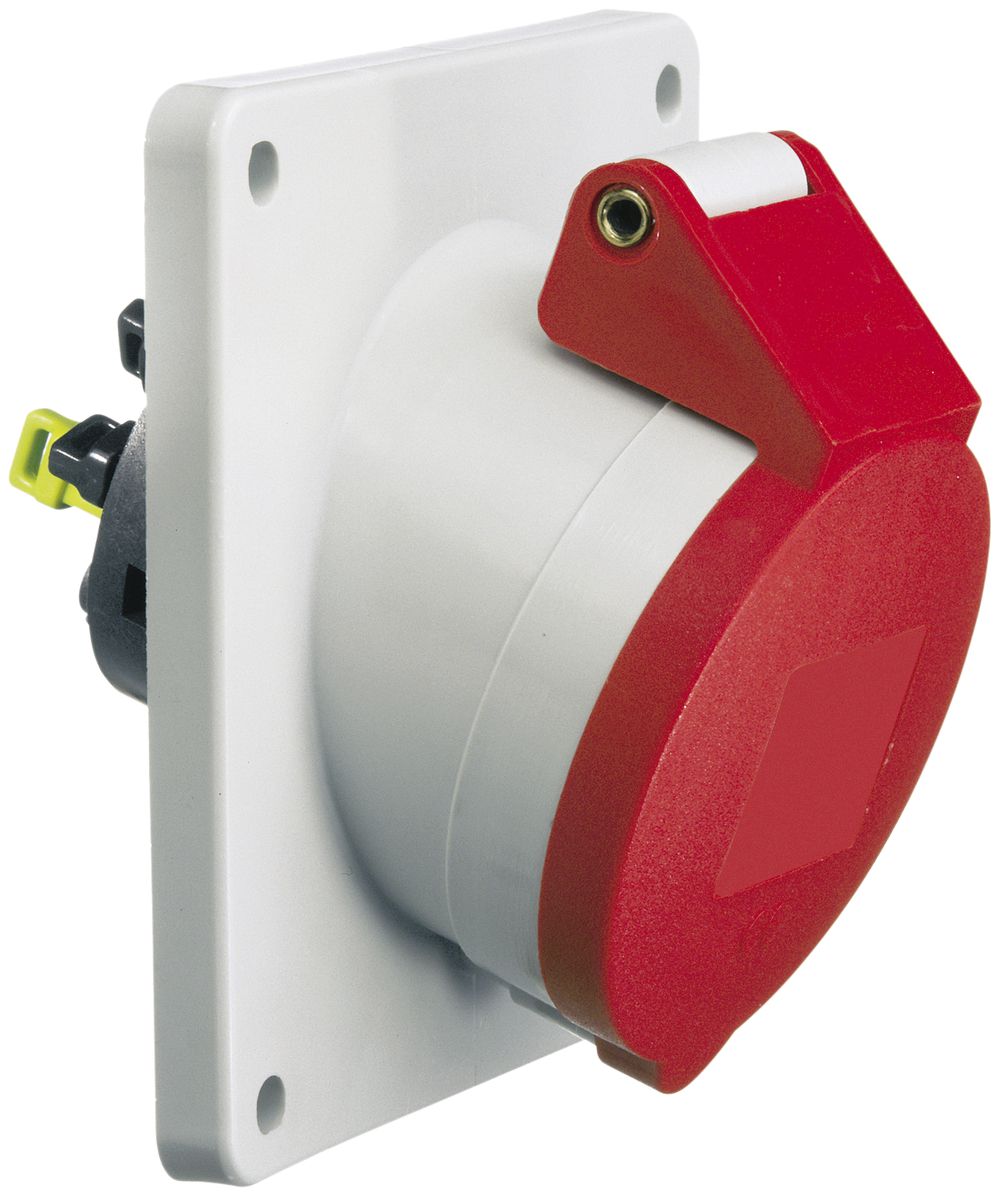 EB-Steckdose CEE Bals 5P 32A 400V 6h rot IP44 vernickelt QC schr.