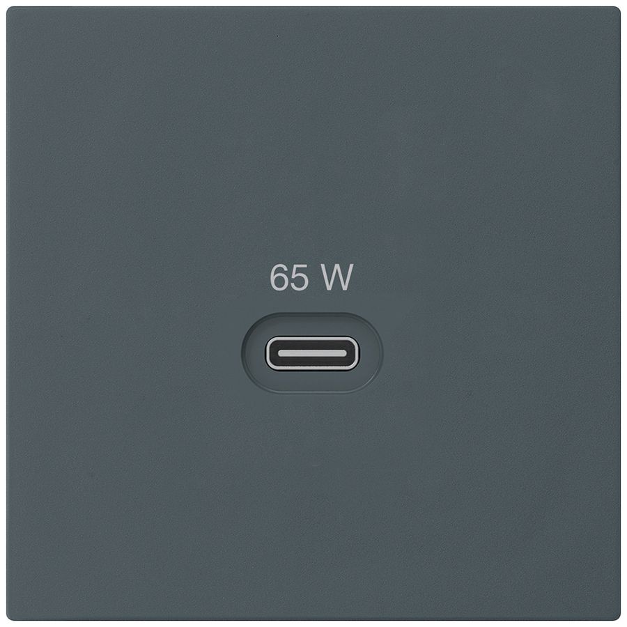 USB-Ladesteckdose Hager kallysto Typ C 65W 3250mA anthrazit