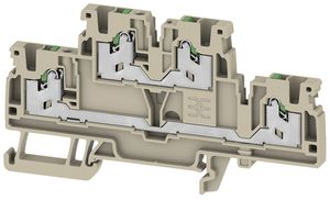 Borne de passage joignable WM S2T 2.5 2.5mm² 24A 800V SNAP IN 2×2 DIN35 beige