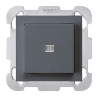 UP-Leuchtdruckschalter kallysto 3/1L anthrazit mit Befestigungsplatte