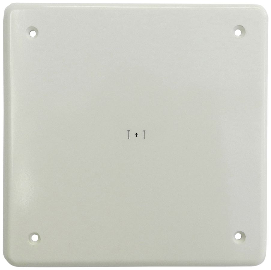 Abdeckplatte III 4-Befestigungslöcher Gravur T+T weiss