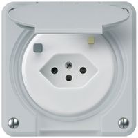 FI-Steckdose robusto A T13 30mA hellgrau