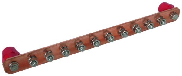 Potentialausgleichsschiene DEHN/elvatec Cu 10×M10×25mm