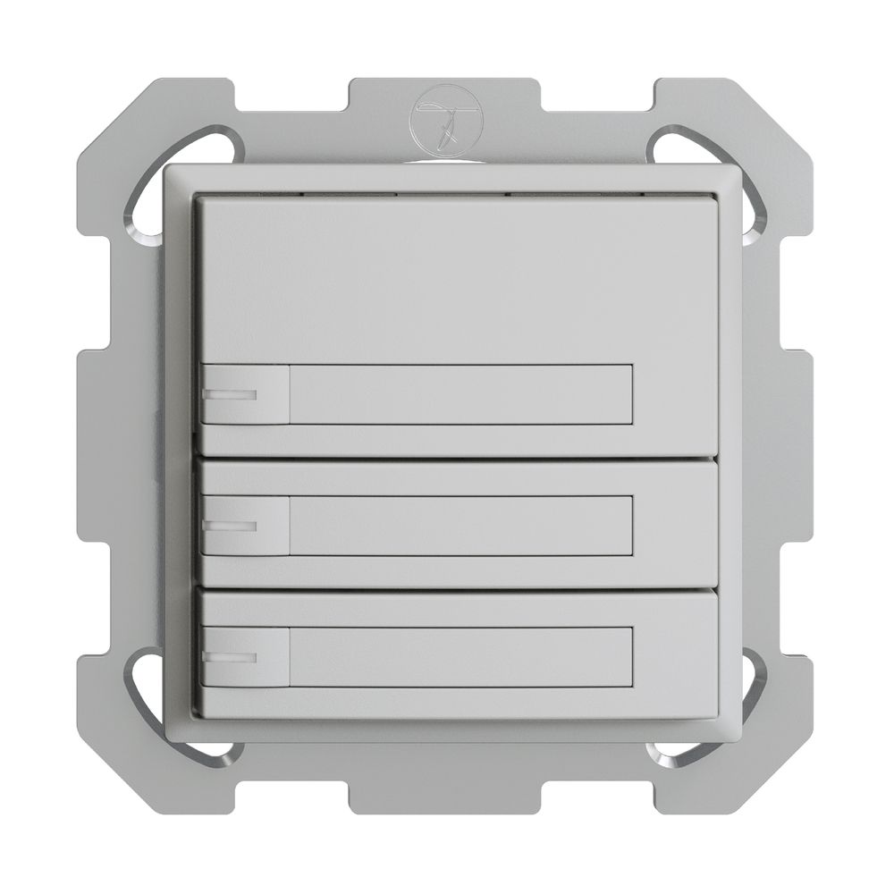 Poussoir KNX RGB ENC EDUE, 250mW, a.LED RGB, papier, 3×poussoir, 1×touche, grc
