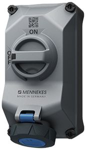 AP-Steckdose MENNEKES DUO 16A 3P 6h 230V IP67 Schalter vernickelt