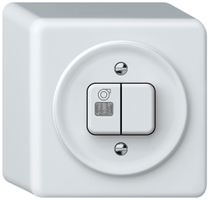 AP-Leuchtdruckschalter origin Sch 3 + Ventilator LED 88×88×54mm weiss