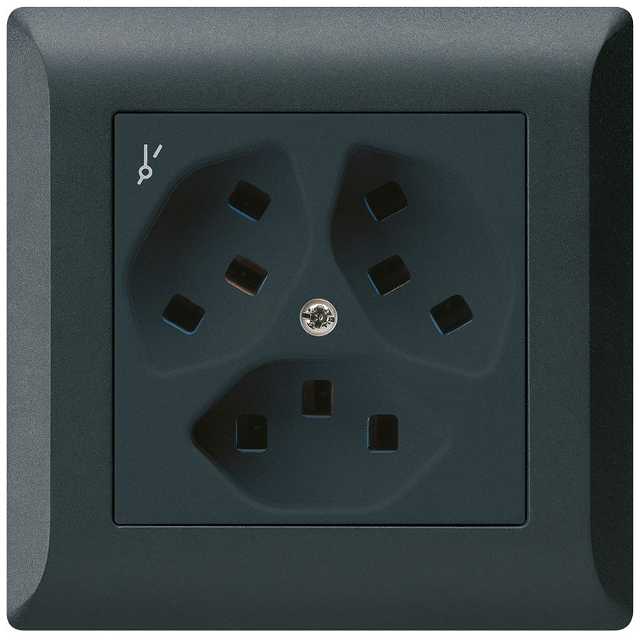 Presa INC Hager kallysto.line 3×T23 1×S C nero