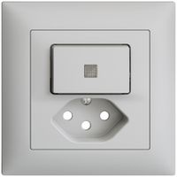 UP-Frontset EDIZIOdue T13 hellgrau 88×88mm mit Linse für Kleinkombi