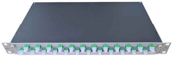 Coffret d'épissure 19" Dätwyler OV-CH 24×LCD/PC OS2 décalé 1UH argent