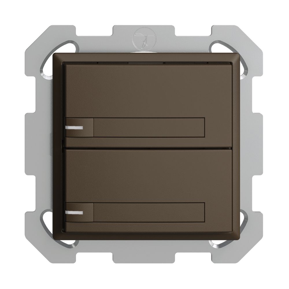 UP-KNX-Taster RGB EDUE, 250mW, m.RGB-LED, m.Papier., 2×Taste, 1×Tastenb., cof