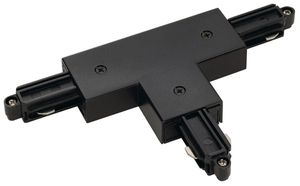 Raccord en T SLV pour rail conducteur 1-phase, terre droite noir