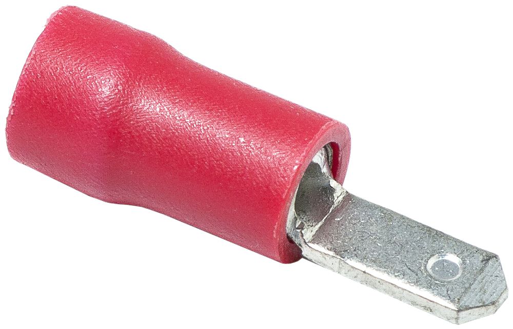 Flachstecker isoliert PVC rot Pidg.2.8×0.8