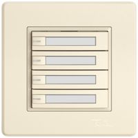 UP-KNX-Taster RGB EDIZIO.liv SNAPFIX® Temperaturfüh.RGB-LED Pap.4×T 1-Tbed.cr