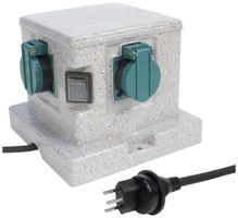 Gartensteckdose Steffen GardenLine Steinoptik 4×T13 Kabel 3m IP55