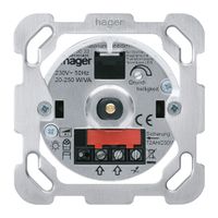 Einsatz Universaldimmer Hager Phasenanschnitt mit Befestigungsplatte mit LED