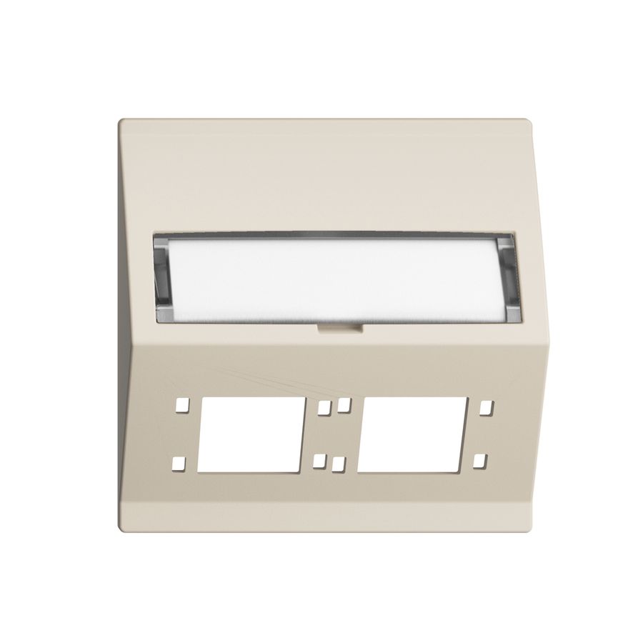 Kit montaggio INS EDIZIOdue F uscita obliqua 2×R&M cat.6A/LC speciale, crema