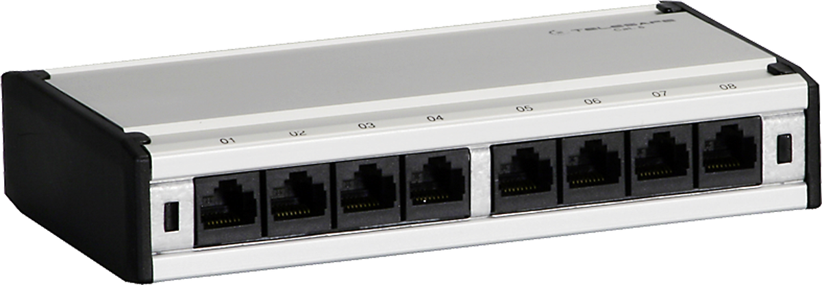 Patchbox Telesafe Mini 8×RJ45/u Kat.6 LSA 165×33×89mm Aluminium