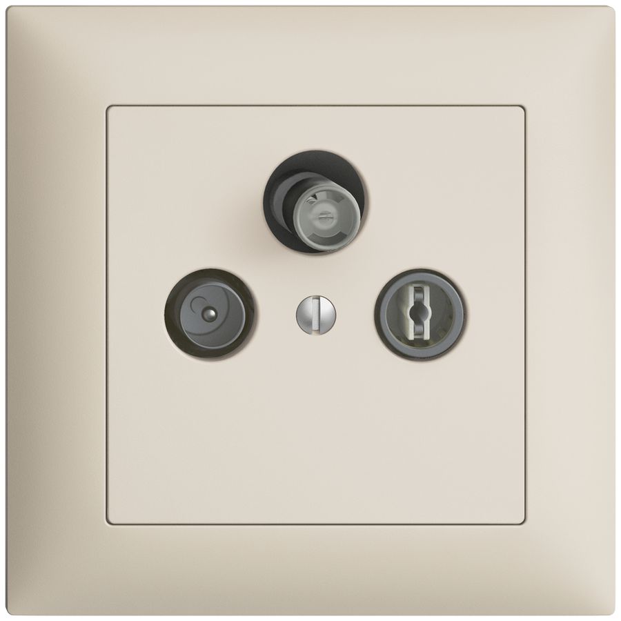 Prise d'antenne ENC SAT DB52 EDIZIOdue crema, avec IEC/F