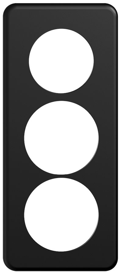 Abdeckplatte STANDARDdue 3×1 schwarz 1×Ø50, 2×Ø58