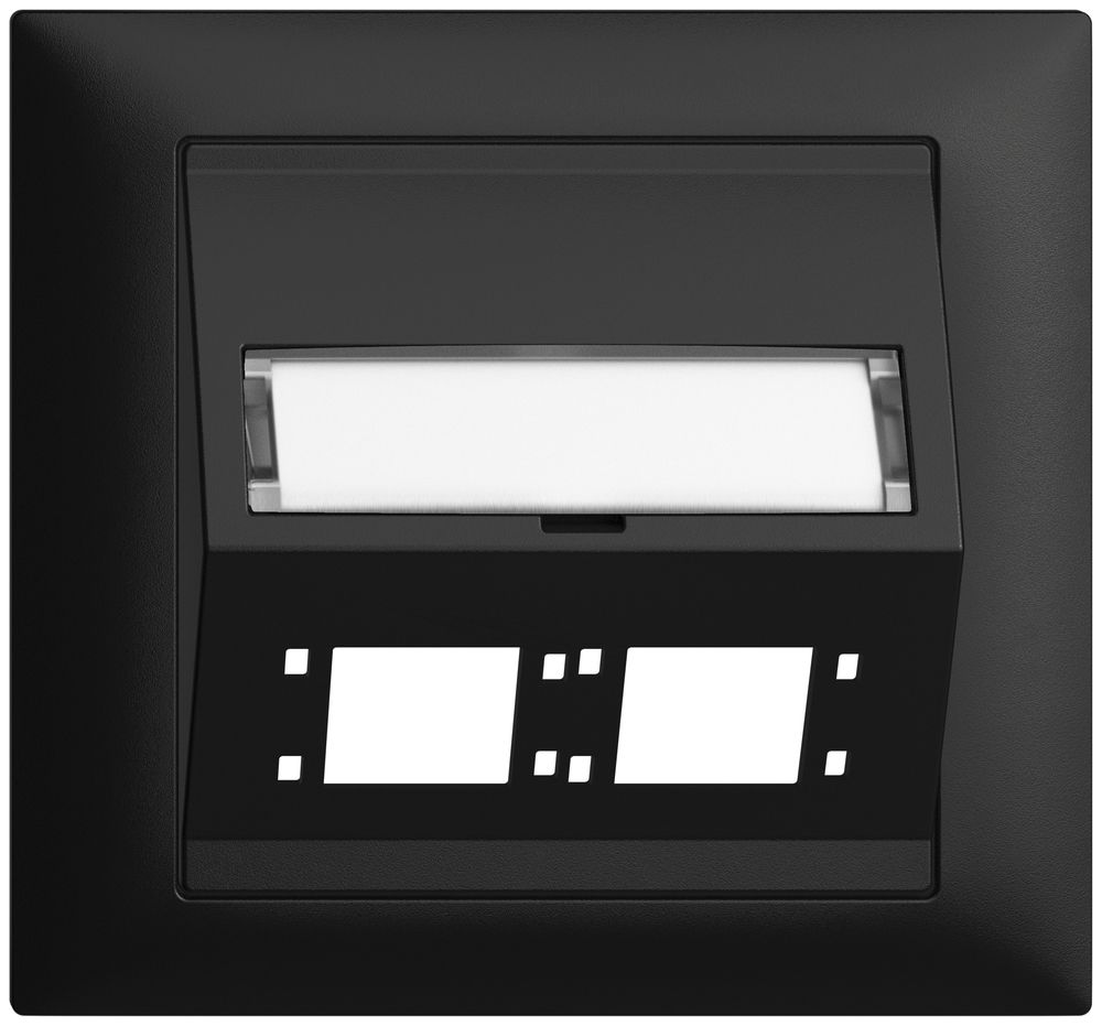 Kit montage INC EDIZIOdue FKE sortie oblique 2×R&M cat.6A/LC spécial, noir