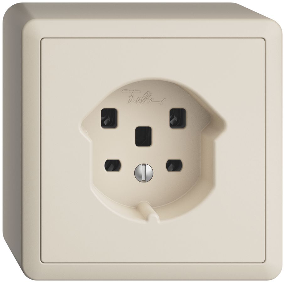 Prise AP EDIZIOdue T25 16A crema, bornes à vis