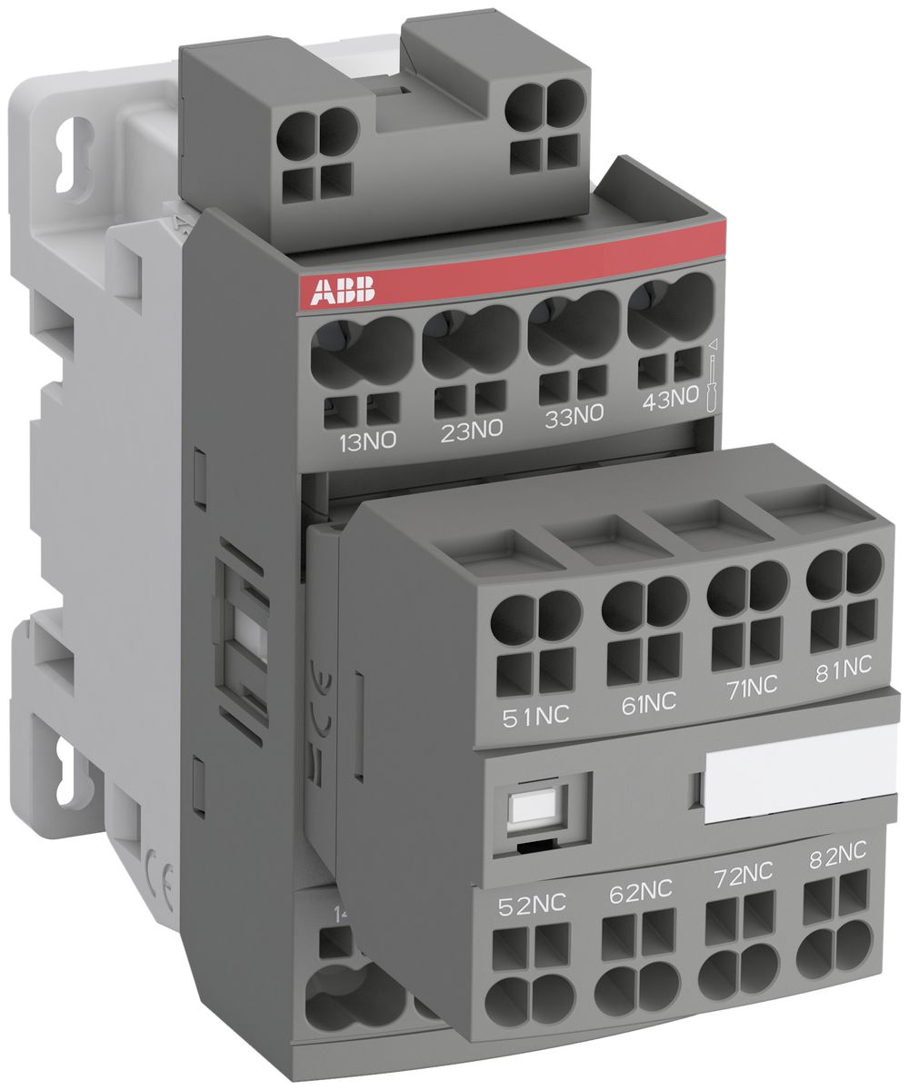 Hilfsschütz ABB NF80EK, 8S 4A AC-15, 100…250VAC/DC Push-In-Anschluss