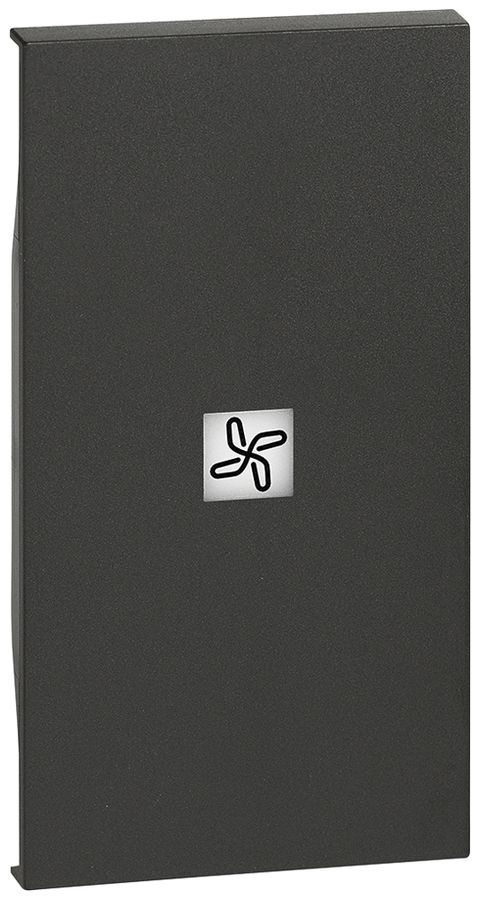Tastenabdeckung Living Now 2 Module beleuchtbar mit Symbol Ventilator schwarz