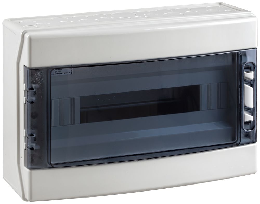 Coffret AP Elcase 286×418×148mm 1×18 modules IP65 IK08 650°C ABS/PC gris