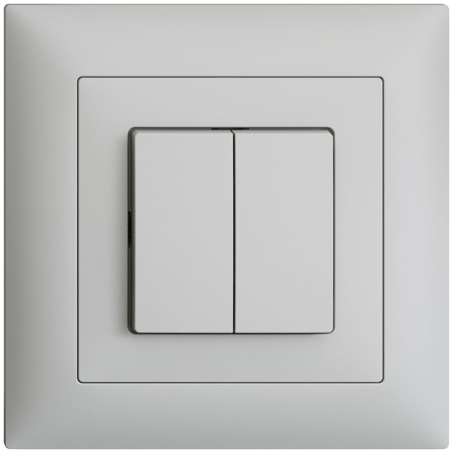 UP-Taster EDIZIOdue 2×A-R/1P hellgrau