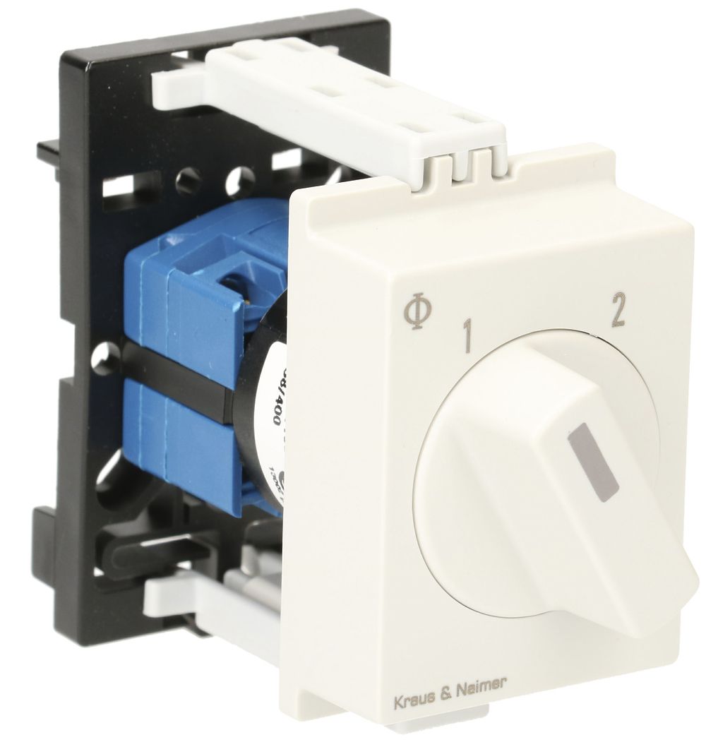 REG-Drehschalter K&N, 10A/440V 3/1L, Griff hgu, "1-2"