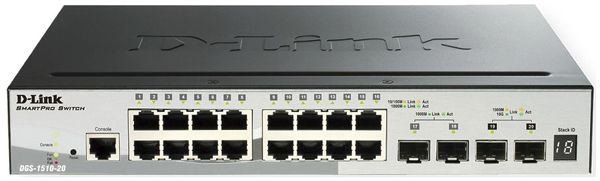 Switch D-Link DGS-1510-20/E, 20-port smart managed Layer2/3 Gigabit