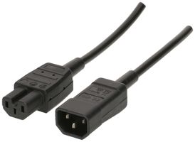 Apparatekabel MAX HAURI Td 3×1mm² 2.5m schwarz Stecker C14/C15