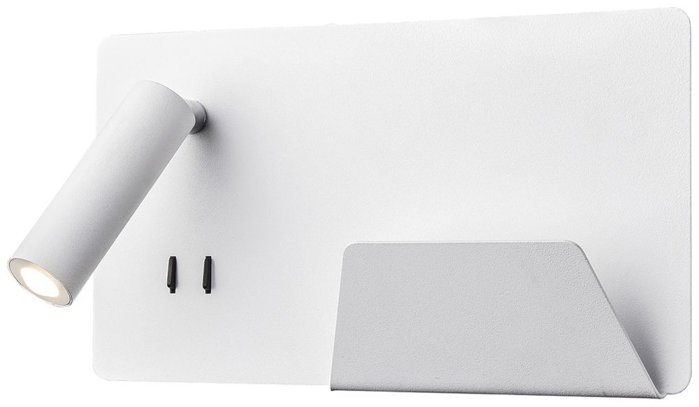 Applique LED SLV SOMNILA SPOT RIGHT 15W 3000K avec liseuse et USB blanc