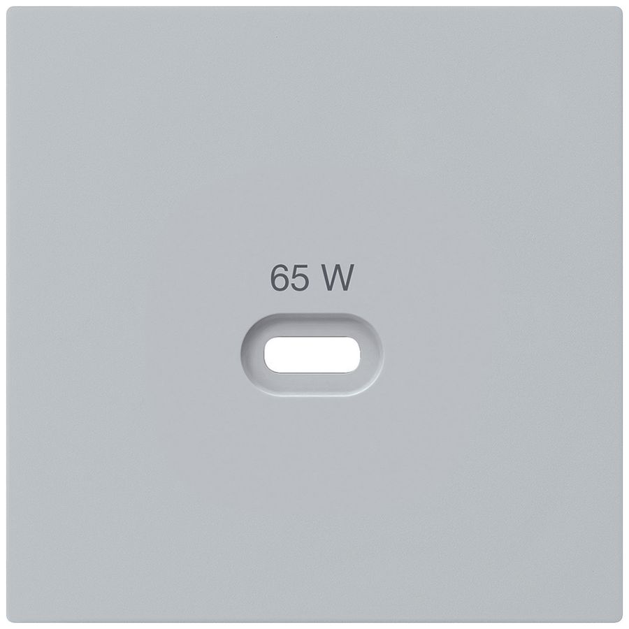 Frontplatte Hager kallysto, zu USB-Ladesteckdose Typ C, hellgrau