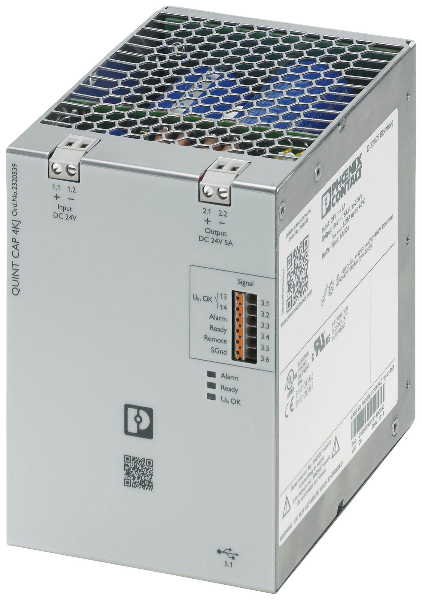 Modulo capacitivo PX QUINT4-CAP/24DC/5/4KJ IN:24VDC OUT:24VDC/5A