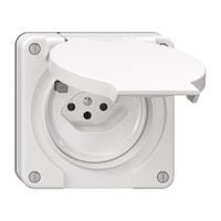 FI-Steckdose NEVO N.CO 30mA, Typ 13, Anschlussklemmen für weitere Steckdosen, ws